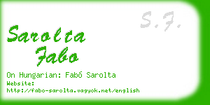 sarolta fabo business card